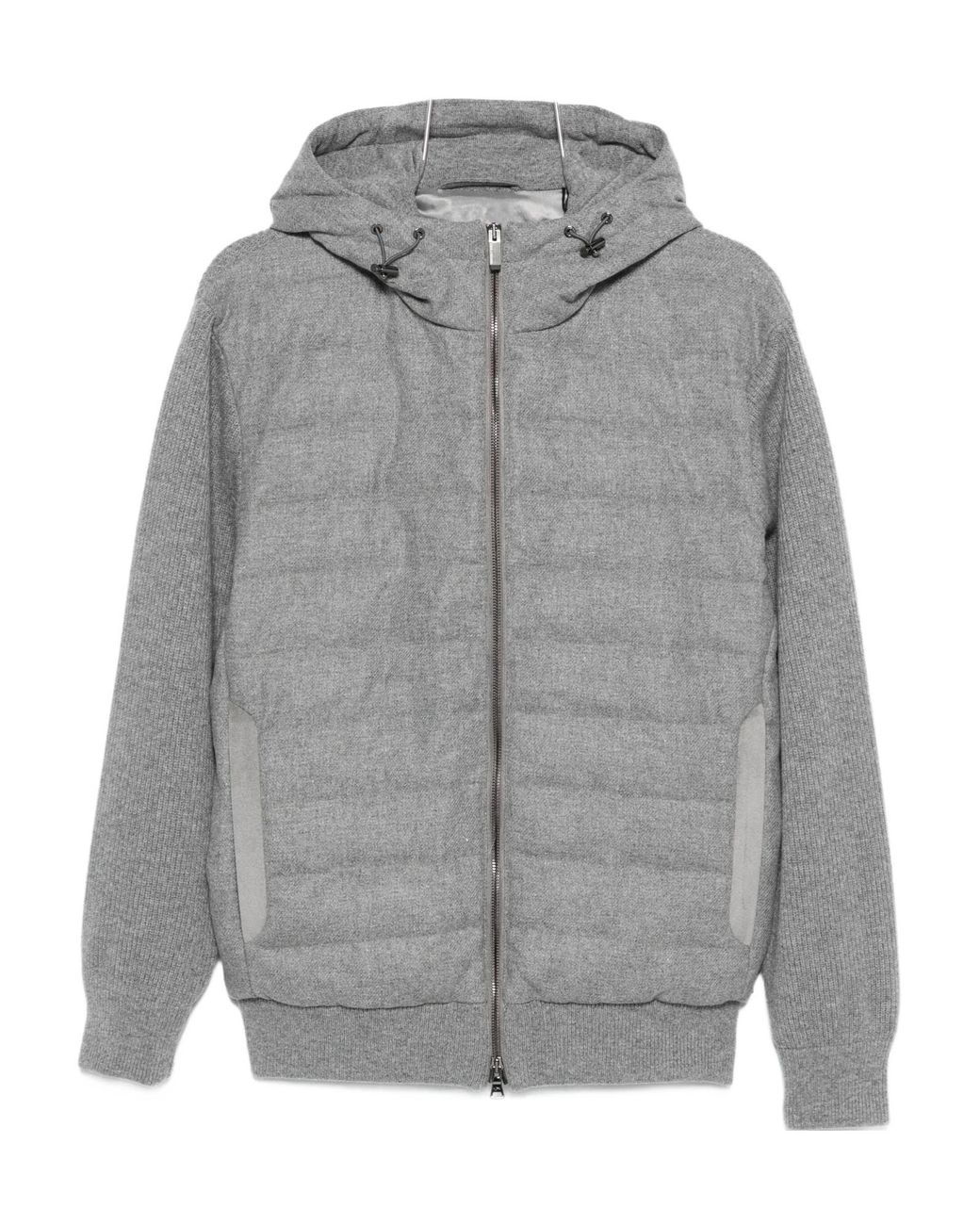 Paul & Shark Gray Full-Zip Hybrid Sweater for men