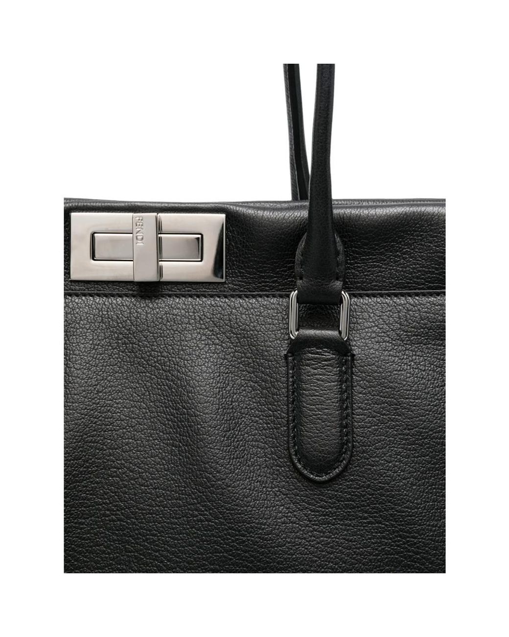 Fendi Black Peekaboo Leather Tote Bag for men