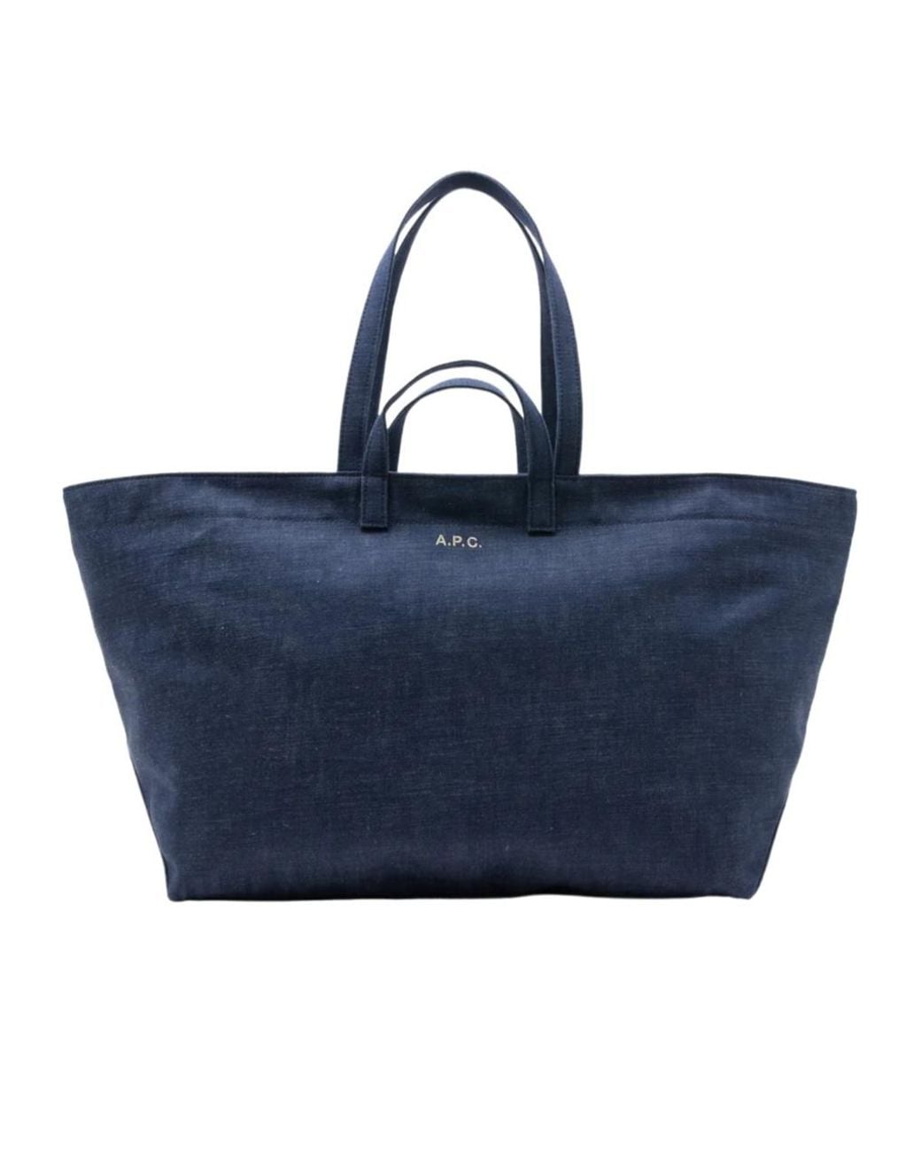 A.P.C. Blue Le Drummer Toile Large Tote Bag