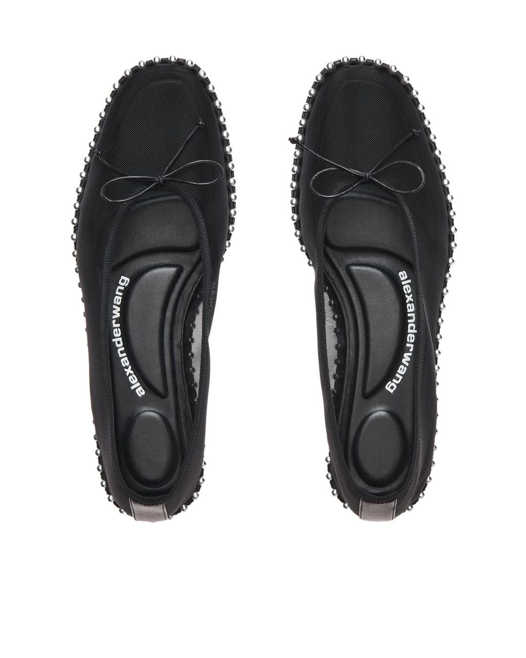 Alexander Wang Gray Studded Mesh Flat Shoes