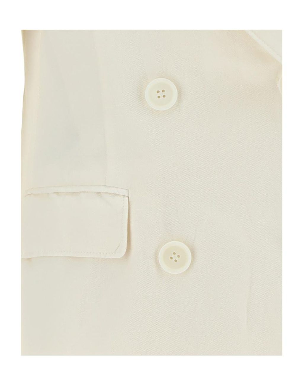 Aspesi White Flap-Pocketed Double-Breasted Blazer