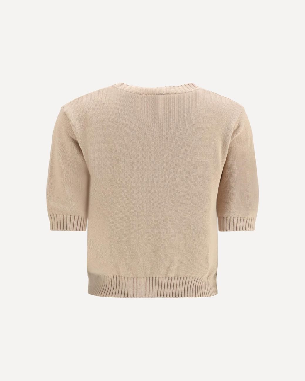 Weekend by Maxmara Natural Wkdfiacre Logo Intarsia Knitted Top