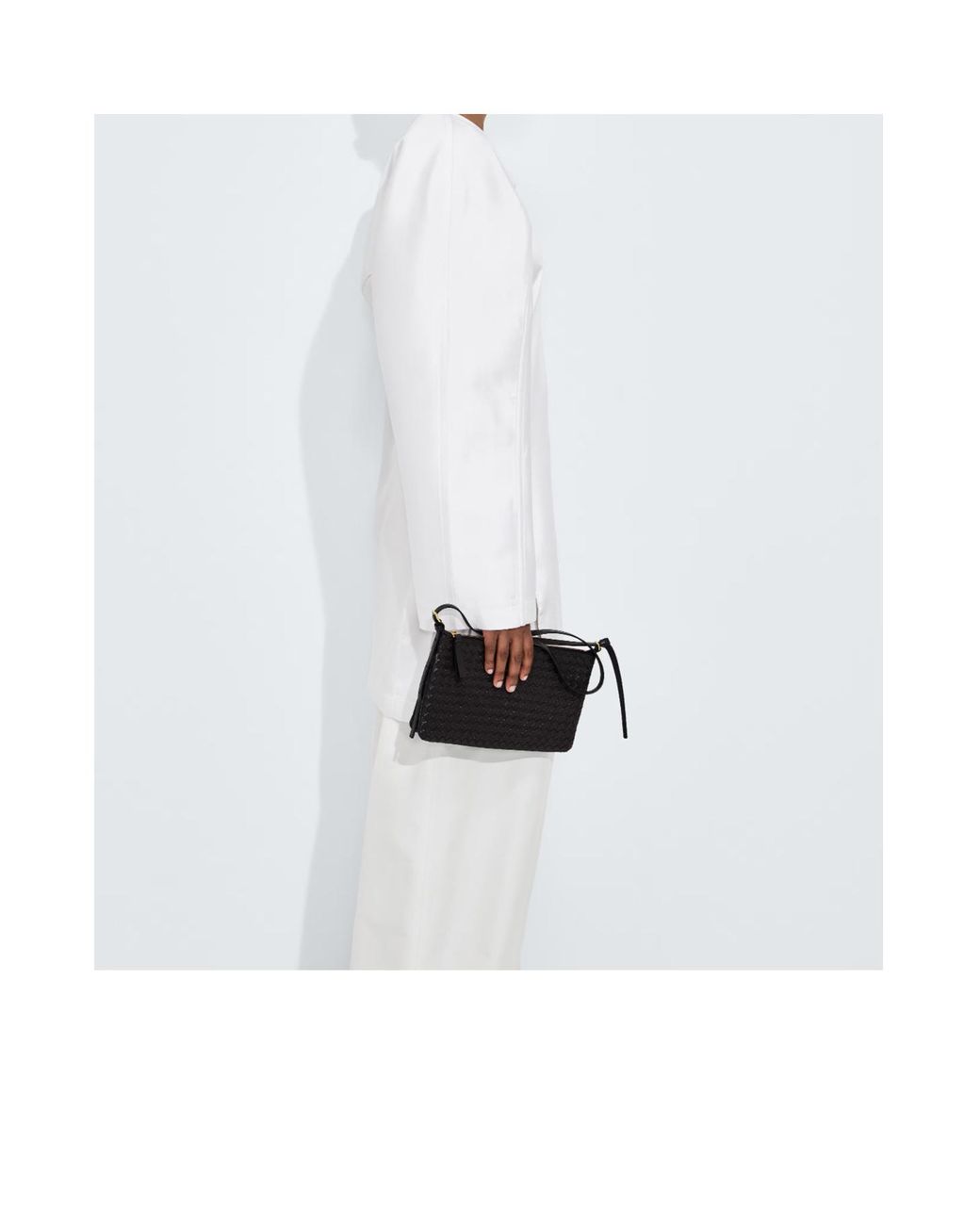 Bottega Veneta Black Leather Gemellini Pouch
