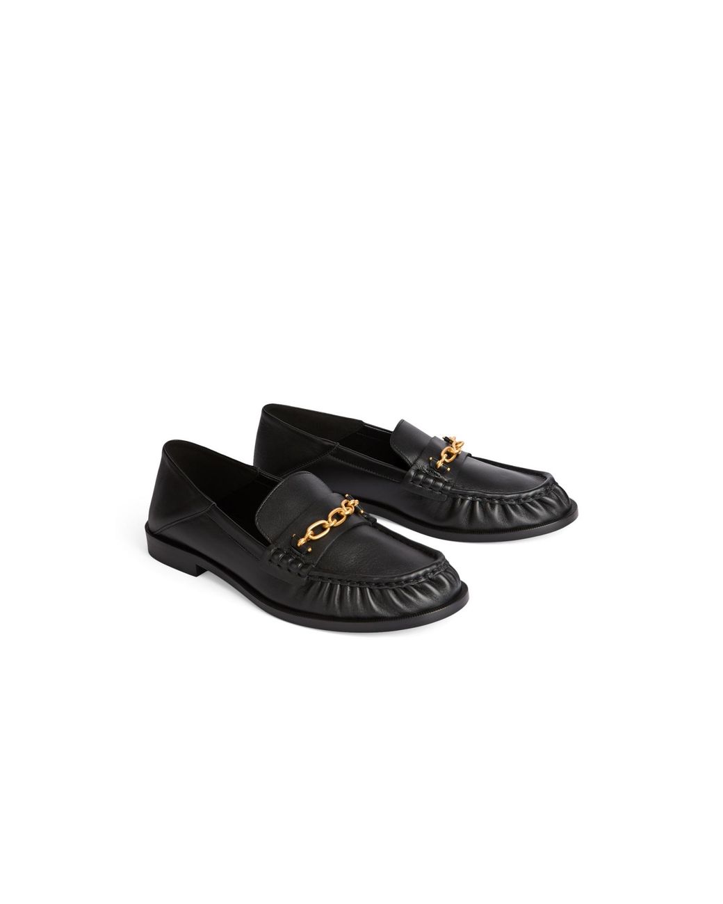 Balmain Black Sync Smooth Leather Loafers for men