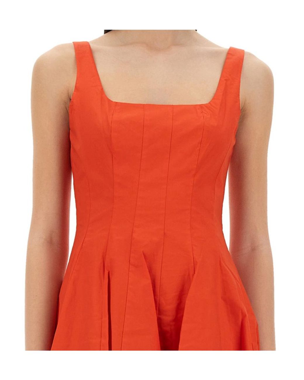 Staud Red Wells Sleeveless Mini Dress