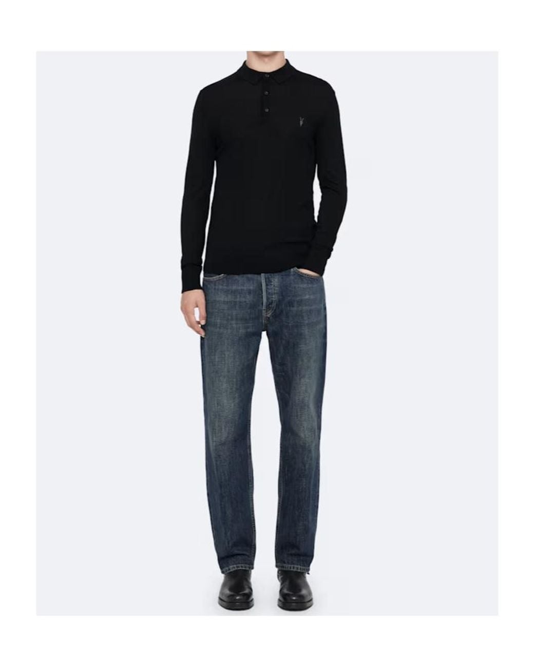 AllSaints Blue Regular Straight Jeans for men