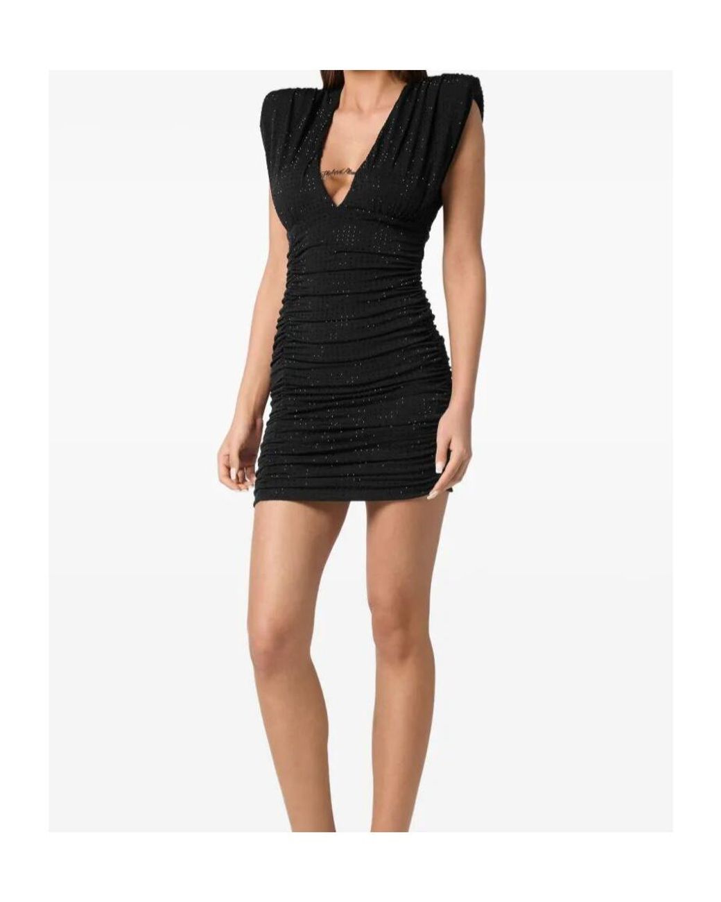 Philipp Plein Black Jersey Mini Dress