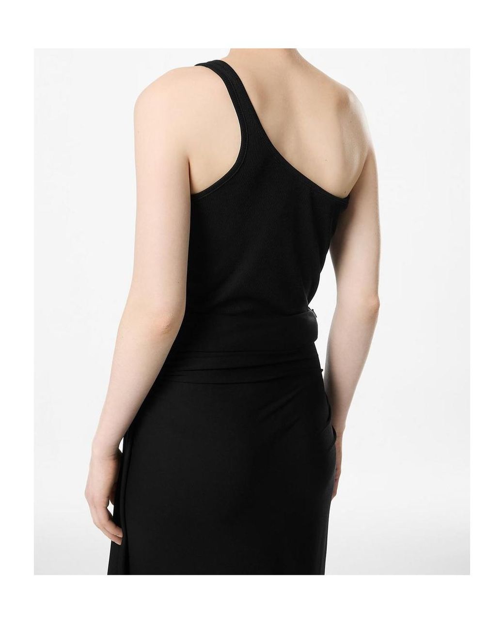 Tom Ford Black Silk-Blend One-Shoulder Tank Top