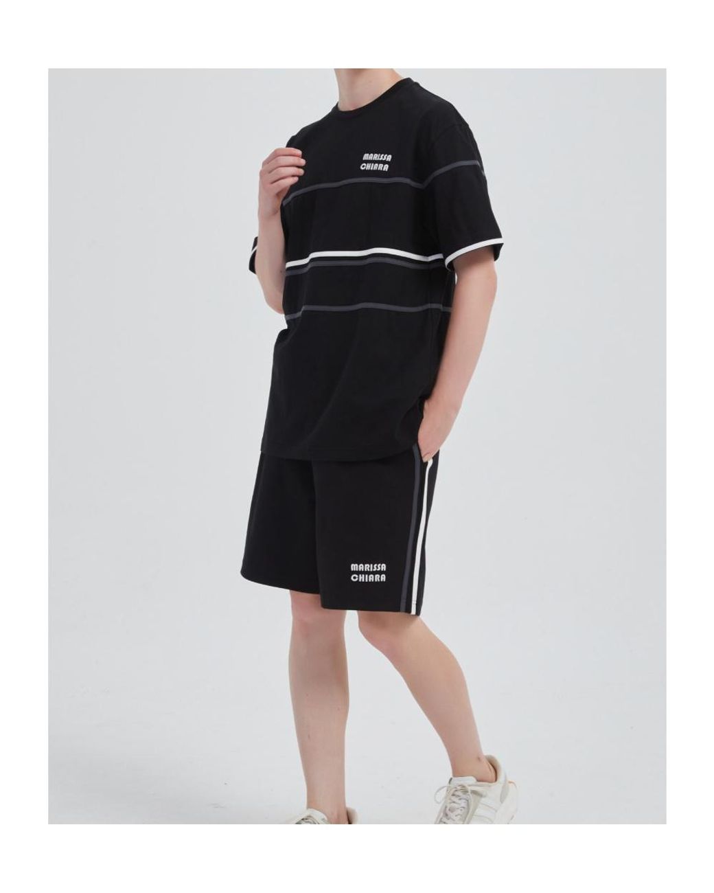 Marissa Chiara Black Drawstring Shorts for men