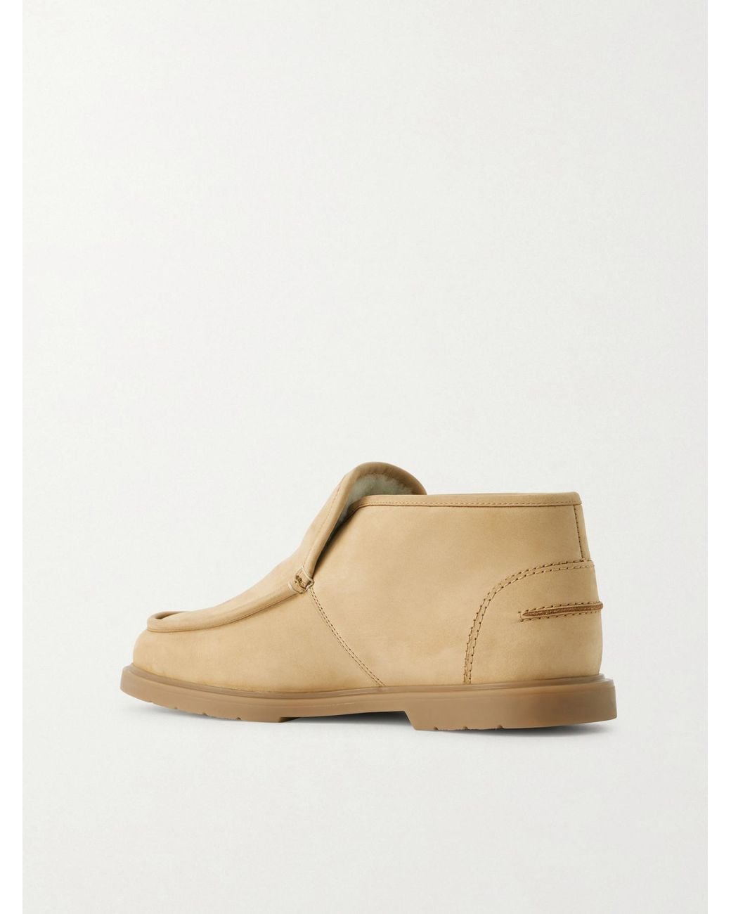 Yves Salomon Natural Suede Ankle Boots