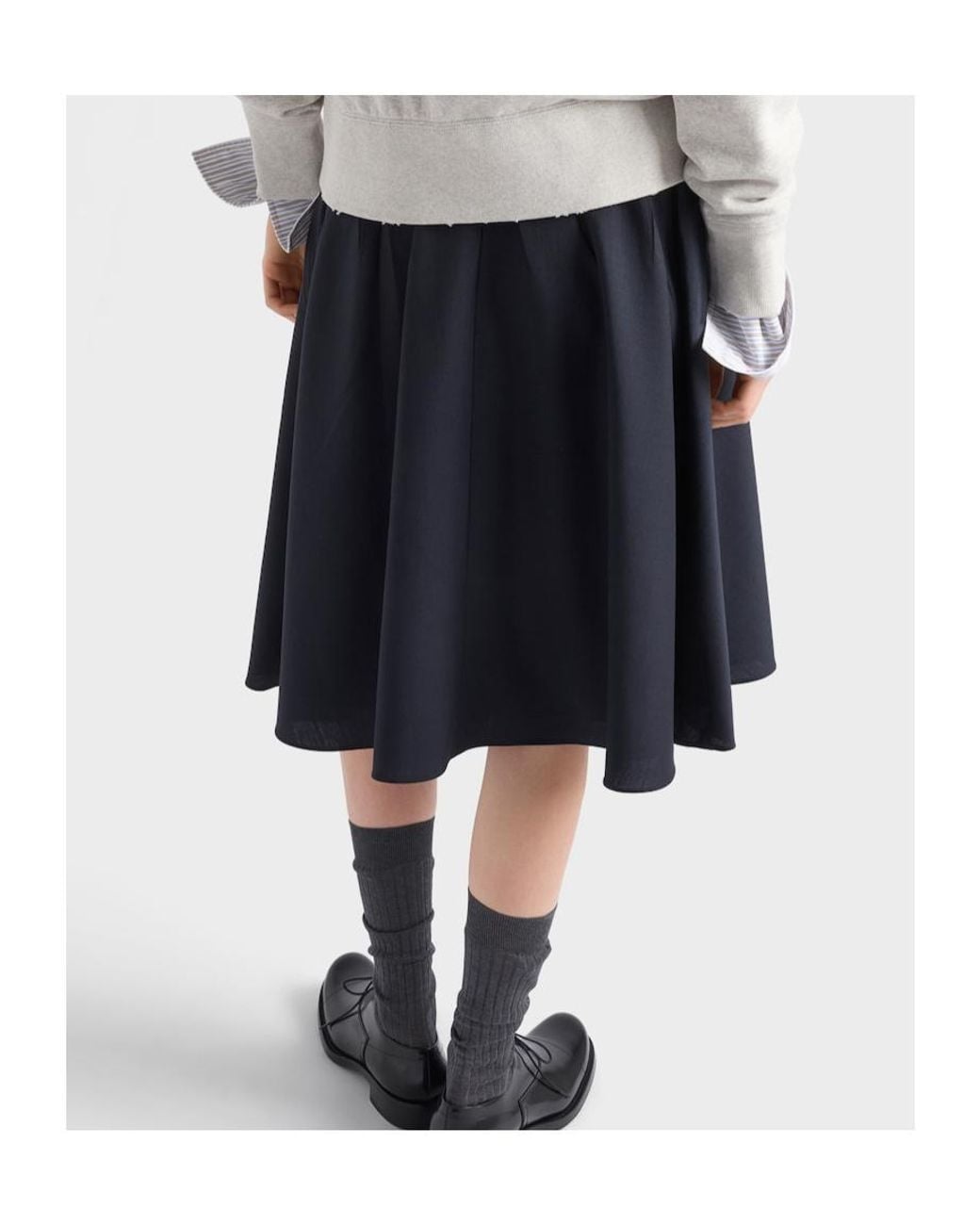 Prada Blue Mohair A-Line Skirt