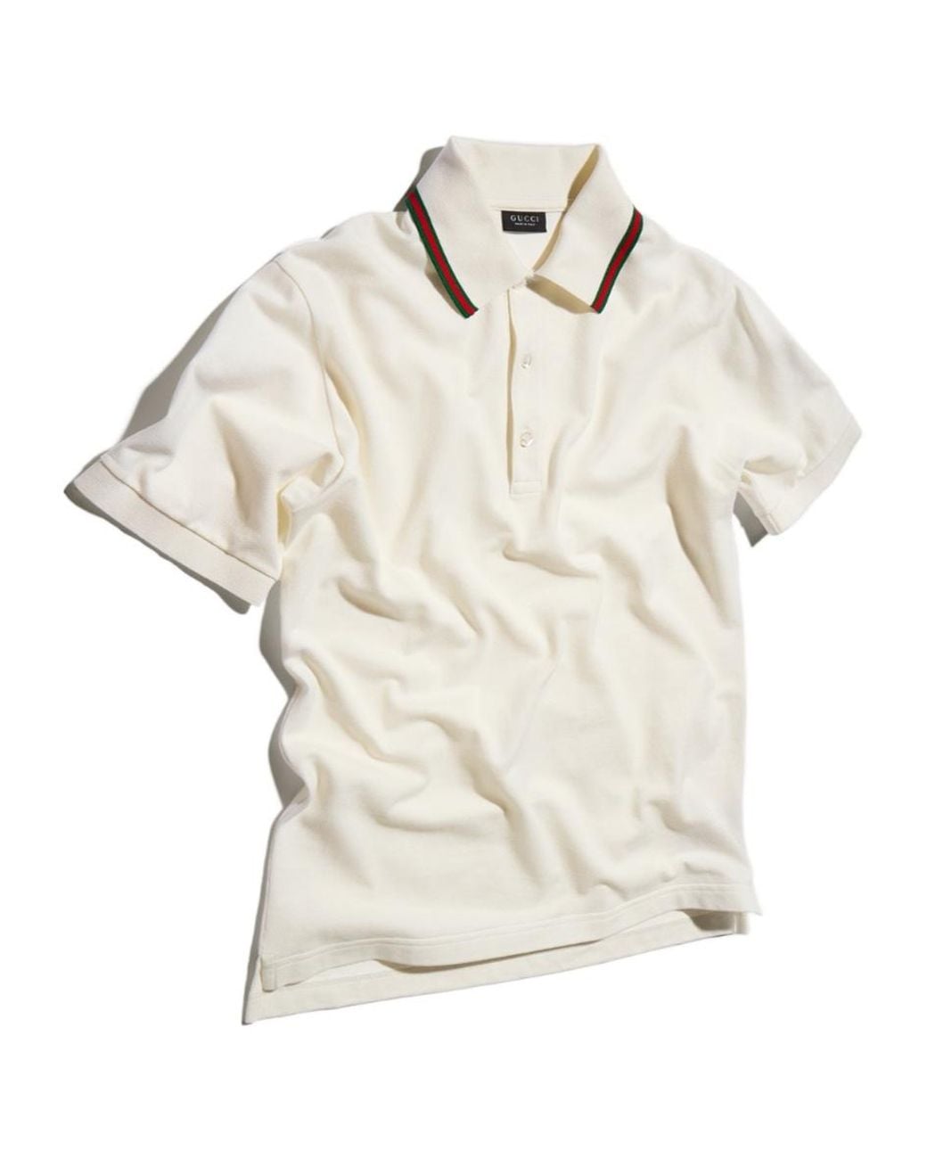 Gucci White Jersey Piquet Polo Shirt for men