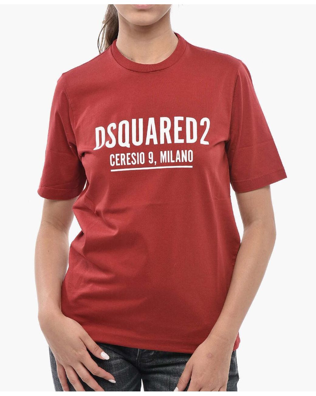 DSquared² Red Logo-Print Crew-Neck T-Shirt