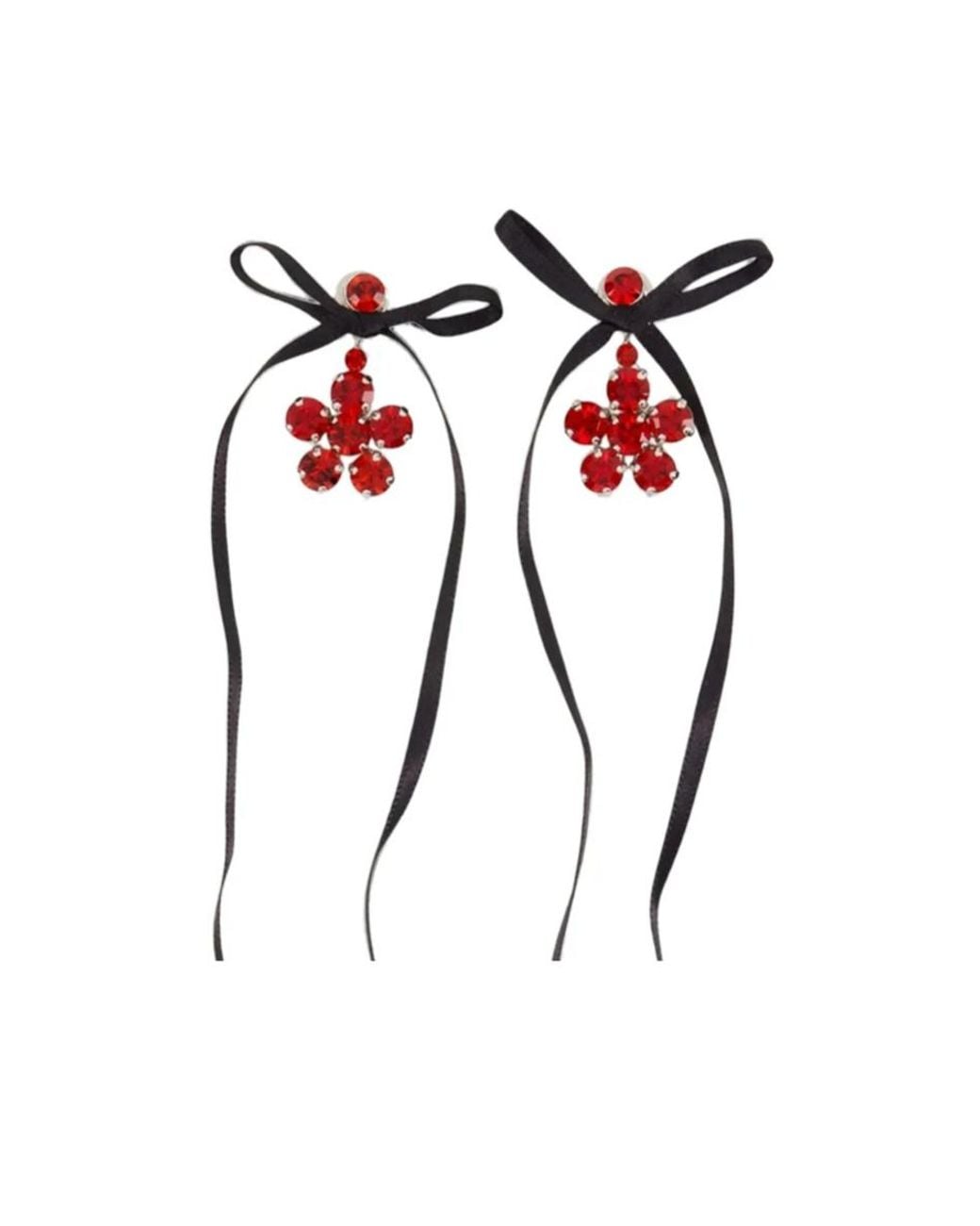 Simone Rocha White Butterfly-Back Earrings