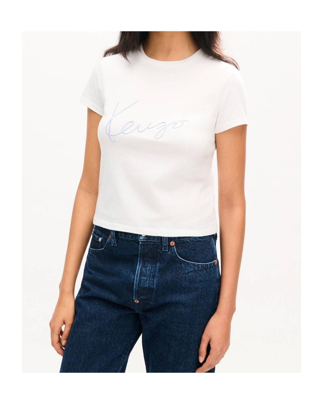 KENZO White Embroidered Logo T-Shirt