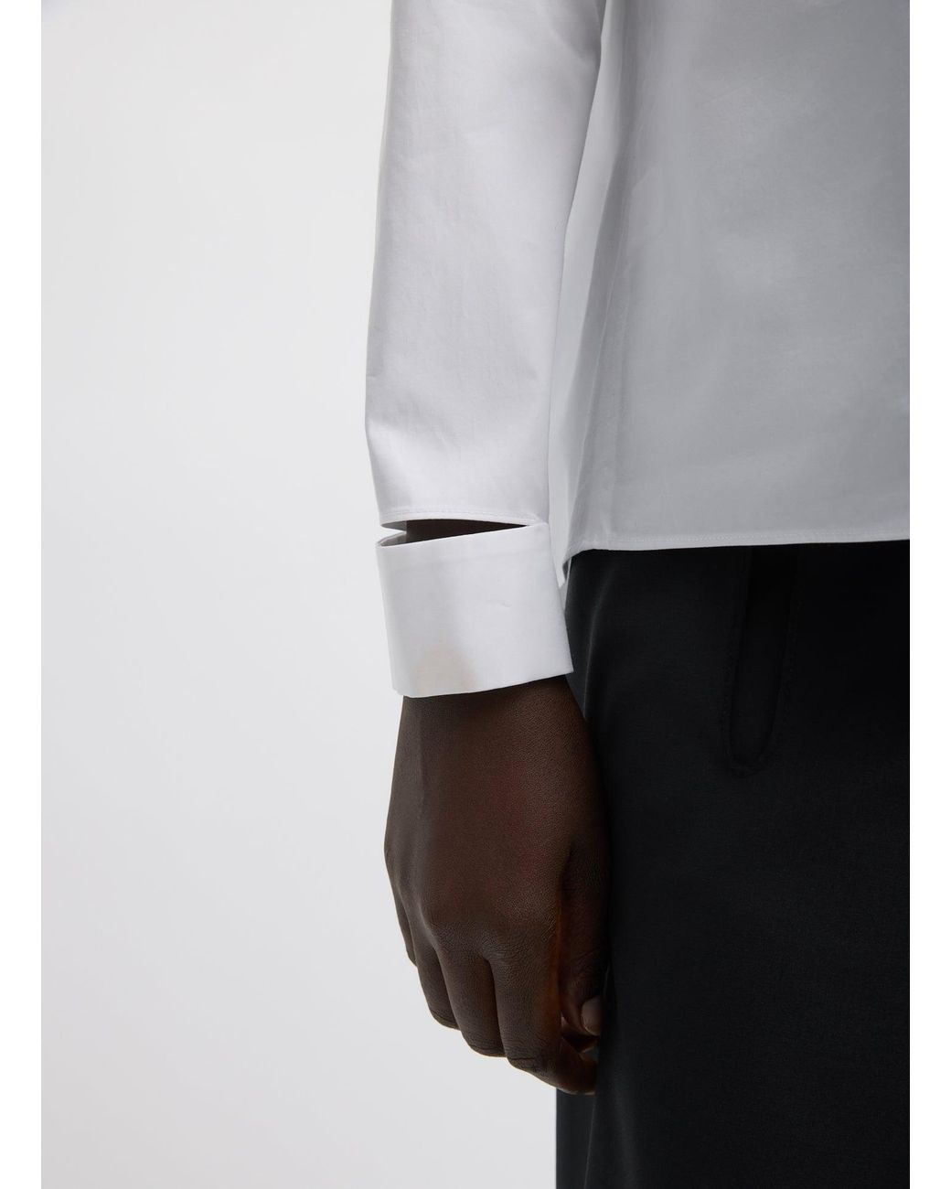 Tibi White Oversized Cutout Cotton-Poplin Shirt