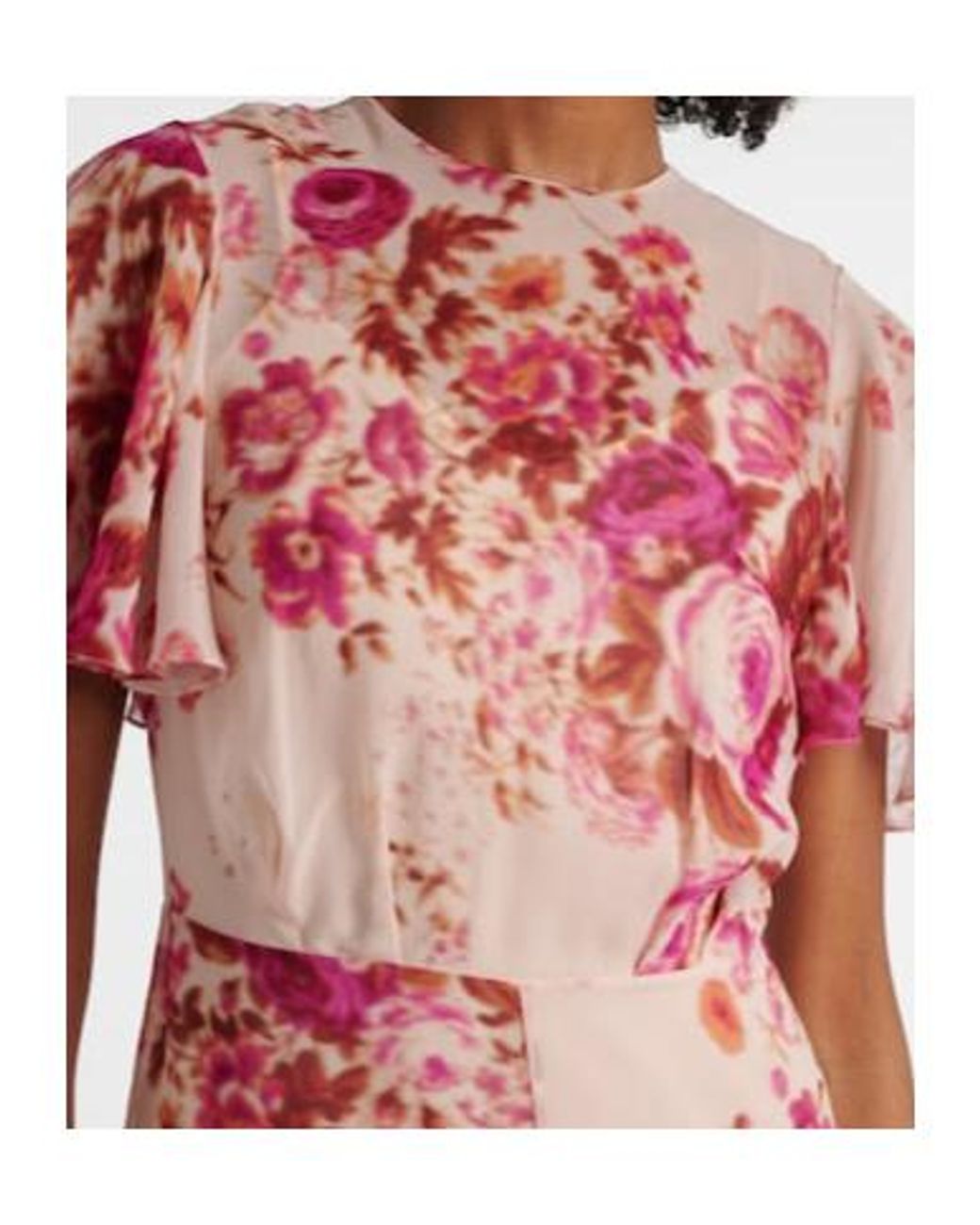 Erdem Pink Floral Silk Midi Dress
