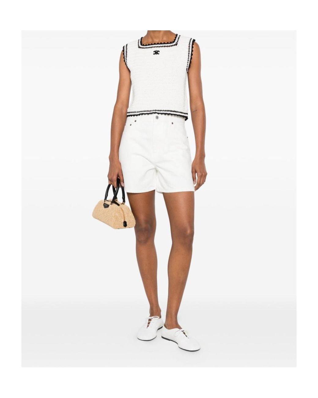 Céline White Shorts 001