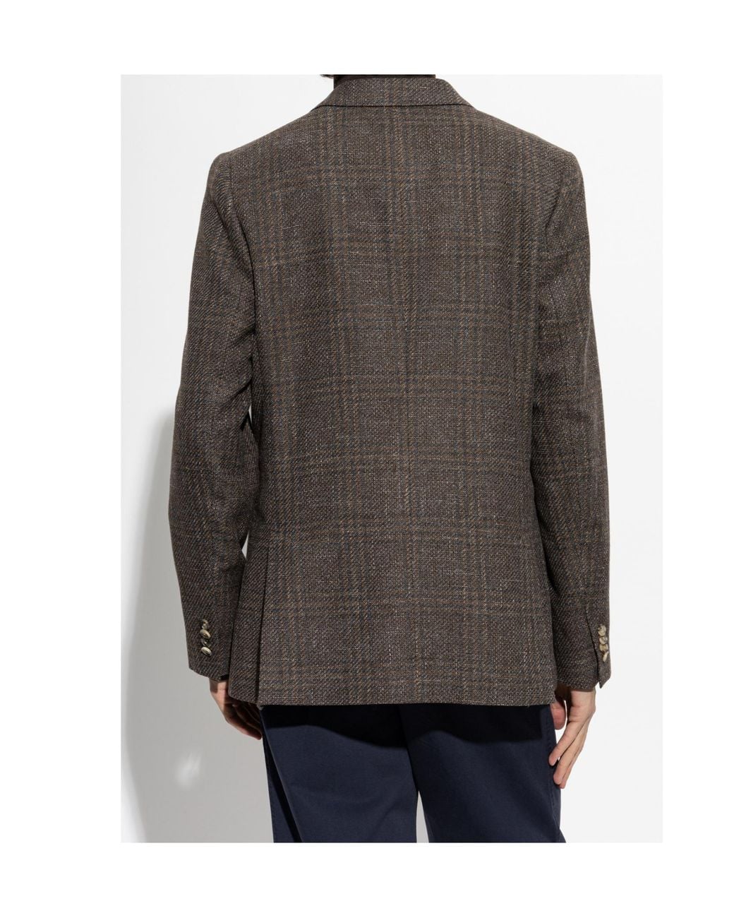 Paul Smith Brown Checked Single-Breasted Blazer for men