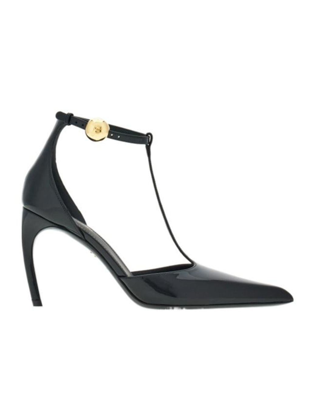 Ferragamo White Ferragamo T-Strap Pointed-Toe Pumps