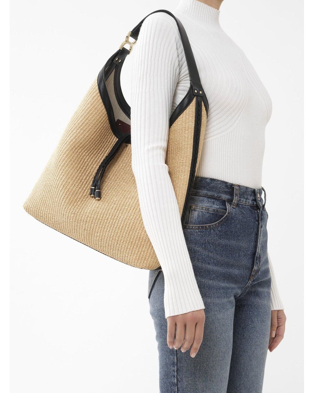 Chloé Natural Chloé Marcie Tassel Detailed Tote Bag