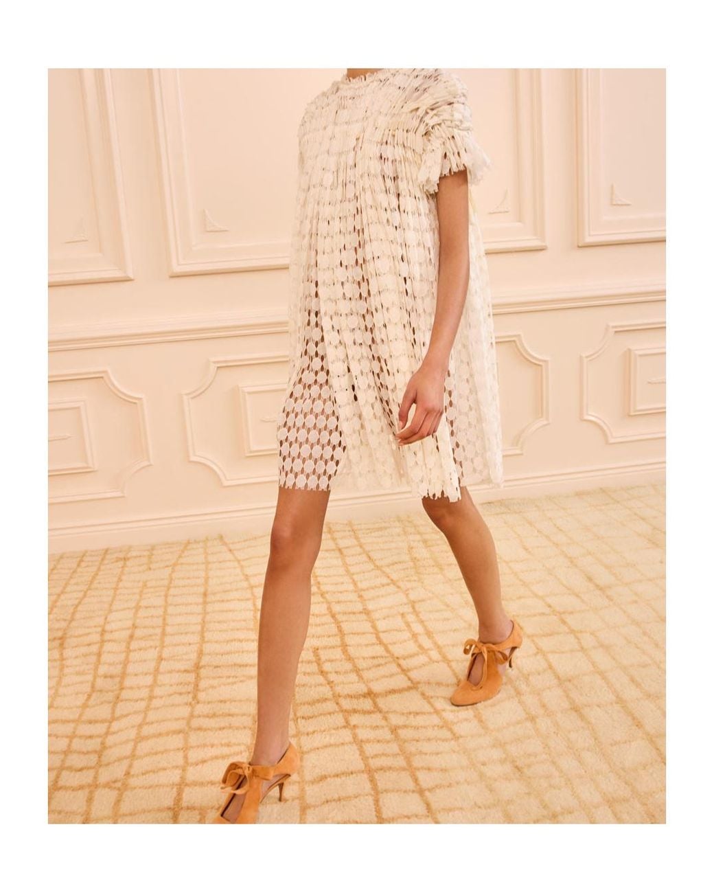 Ulla Johnson Natural Layla Lace Mini Dress