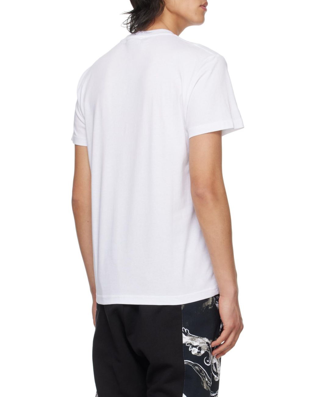 Versace Jeans White Couture Logo-Printed Crewneck T-Shirt for men