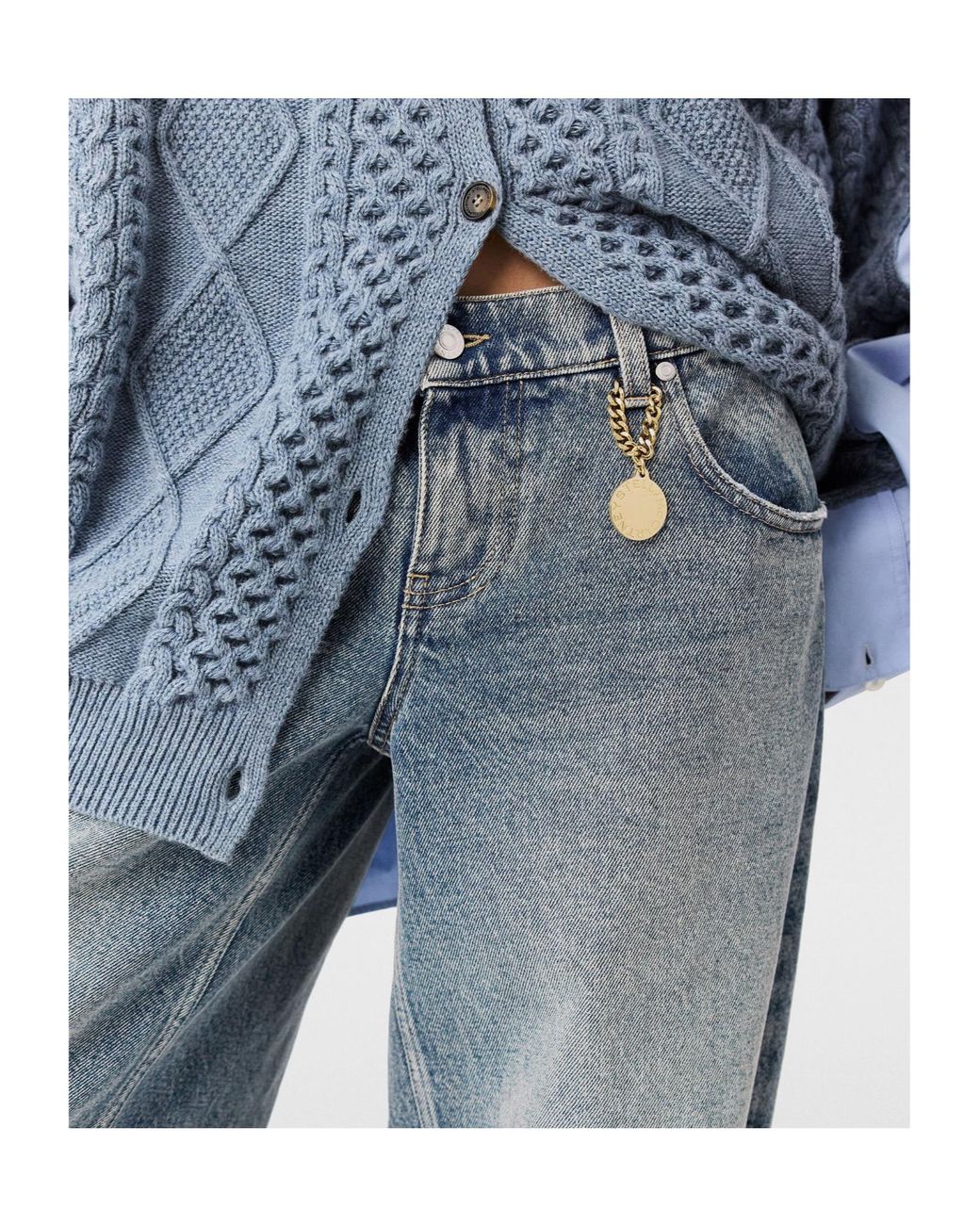Stella McCartney Blue Vintage Wash Wide-Leg Jeans