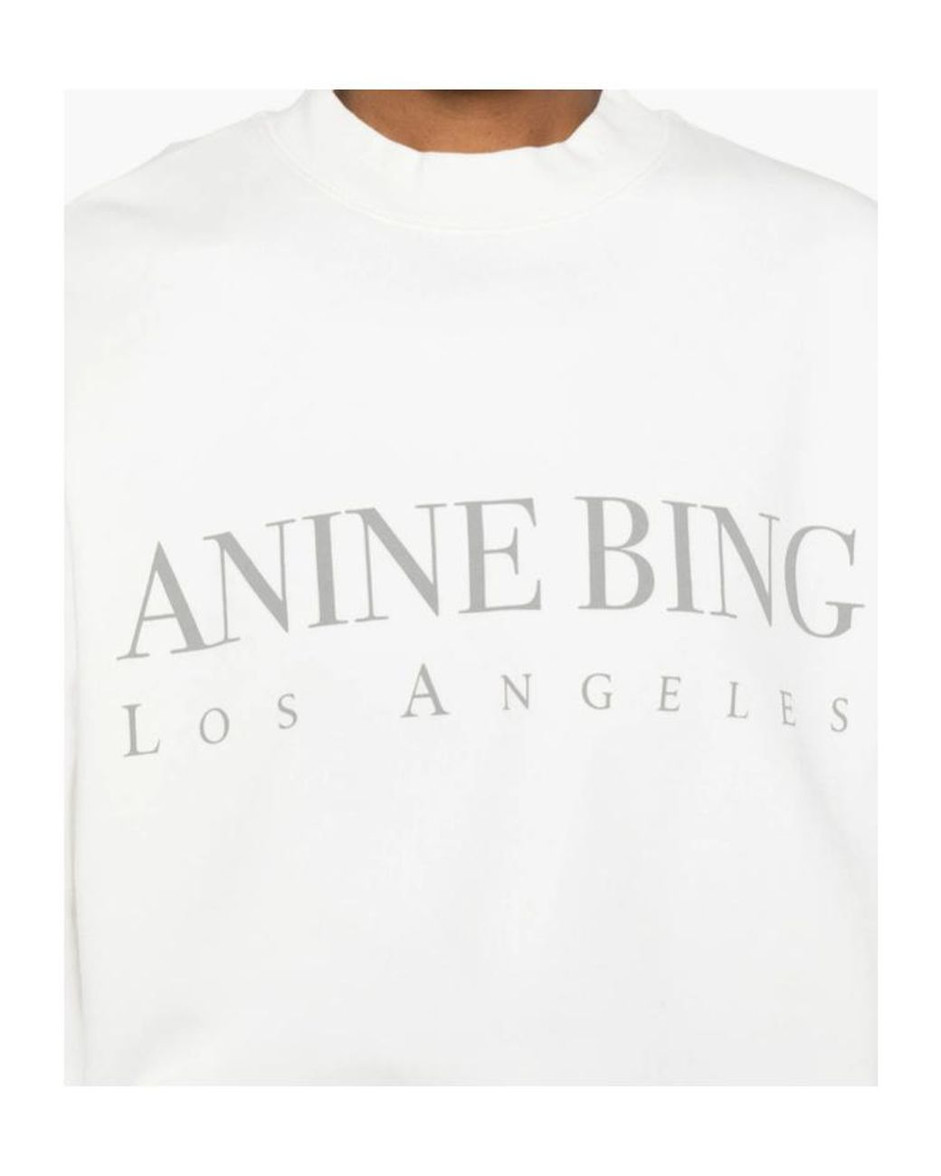 Anine Bing White Los Angeles Crewneck Sweatshirt