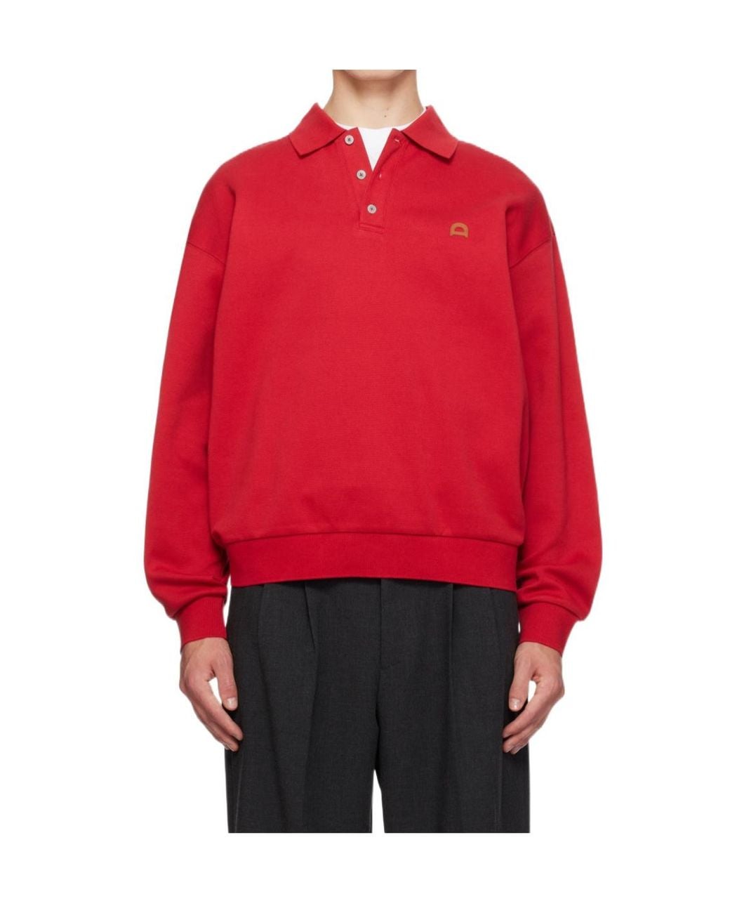 DUNST Red Long-Sleeve Polo Shirt for men
