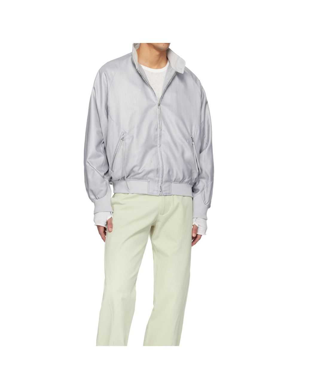 Post Archive Faction PAF Gray Opening Bomber Jacket for men