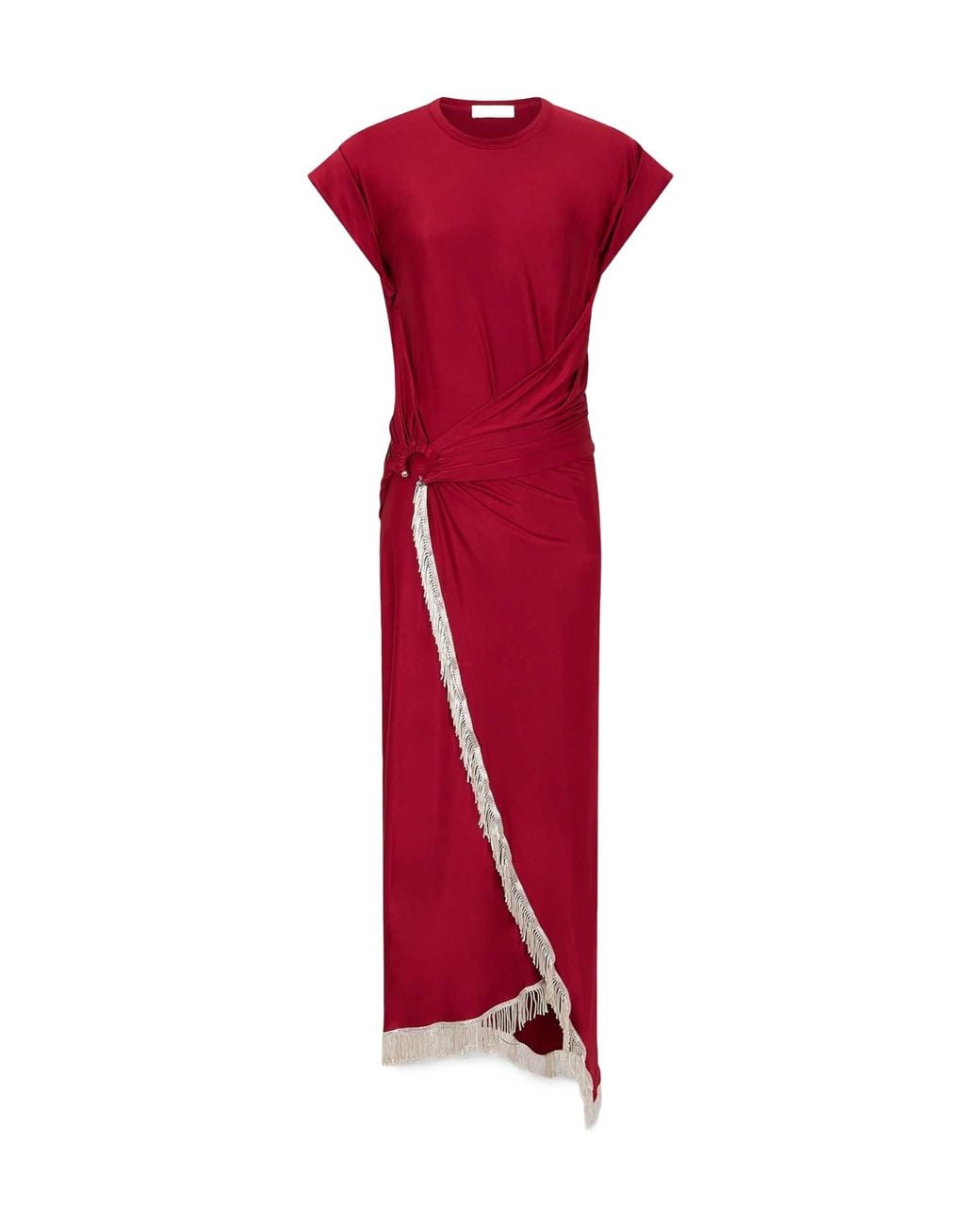 Rabanne Fringe-Detailed Gathered Dress