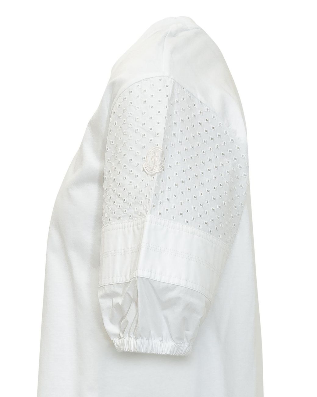 Moncler White Puff Sleeve Detailed Crewneck Top