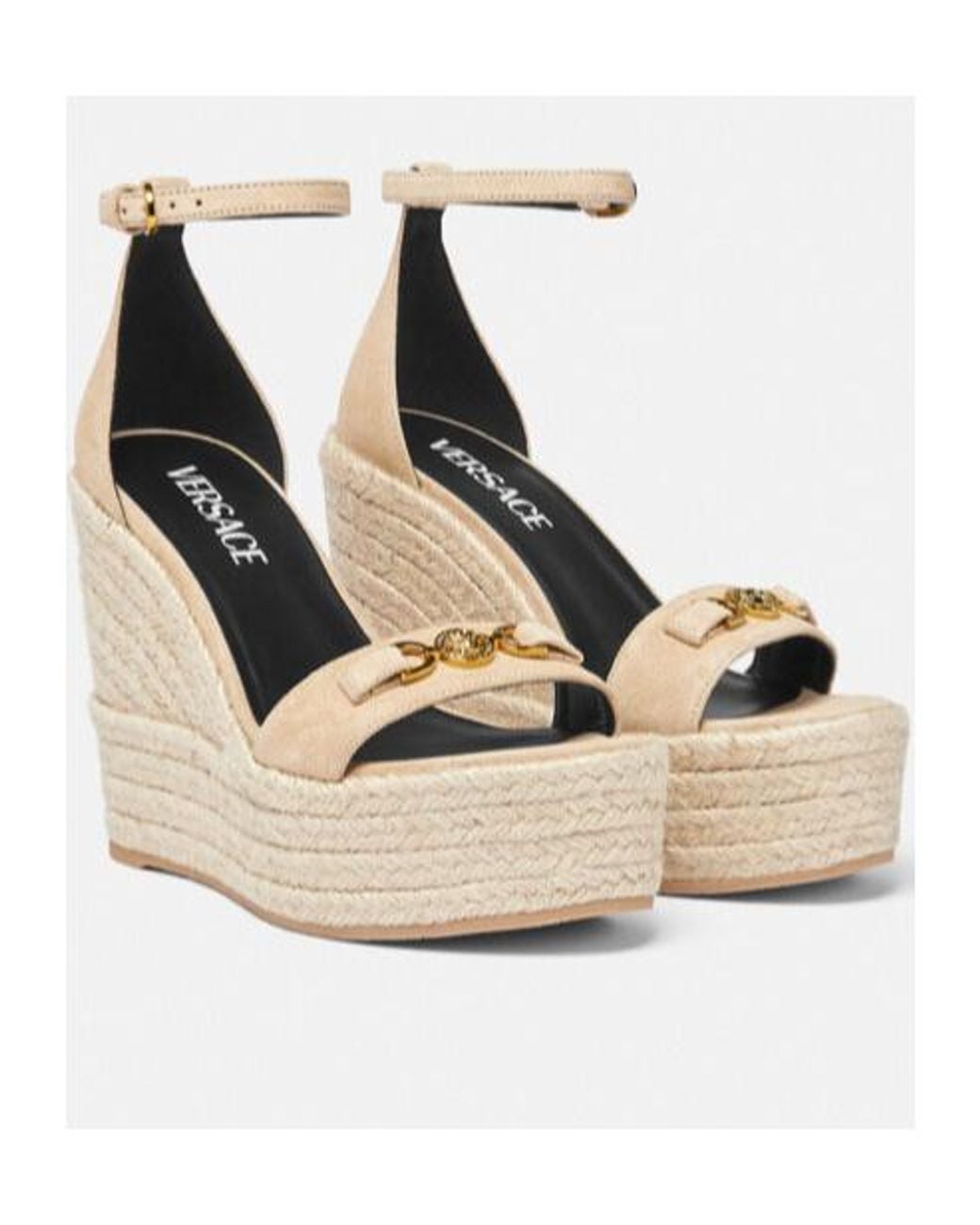 Versace Natural Wedge Sandals