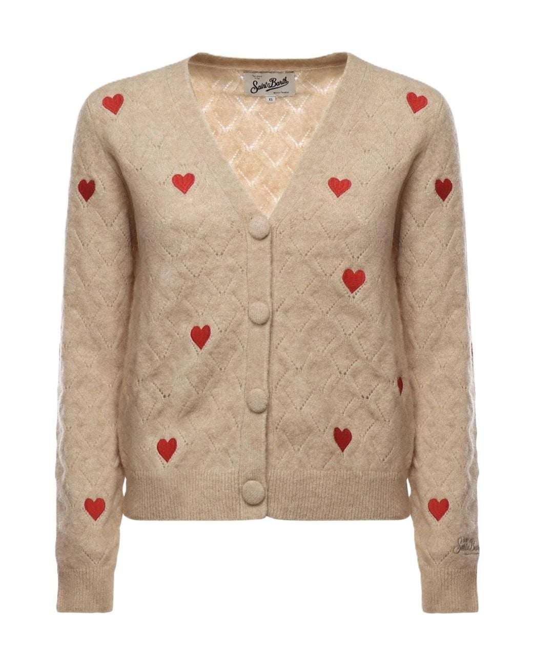Mc2 Saint Barth Natural Long-Sleeved Knitted Cardigan