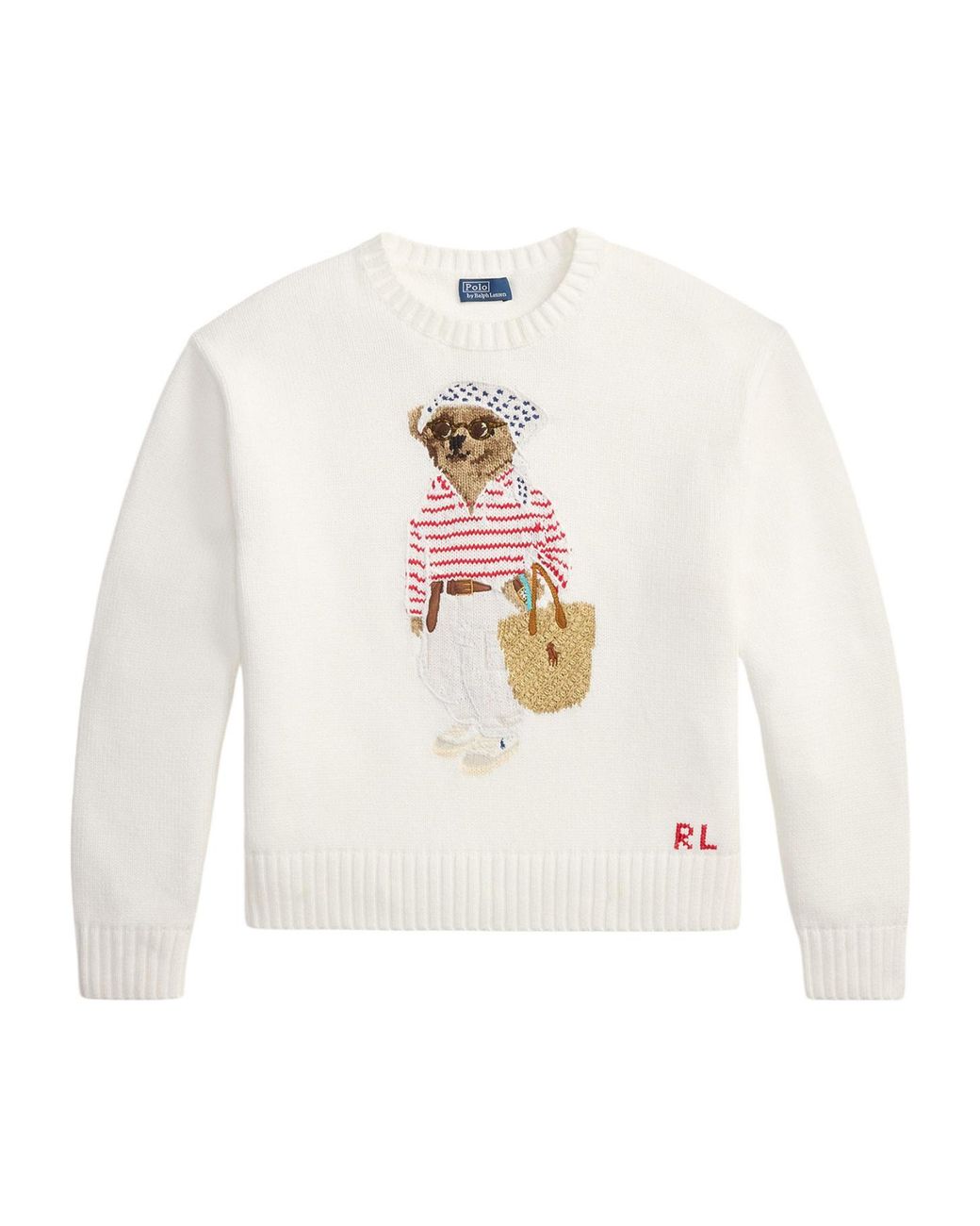 Polo Ralph Lauren White Crew Neck Jumper