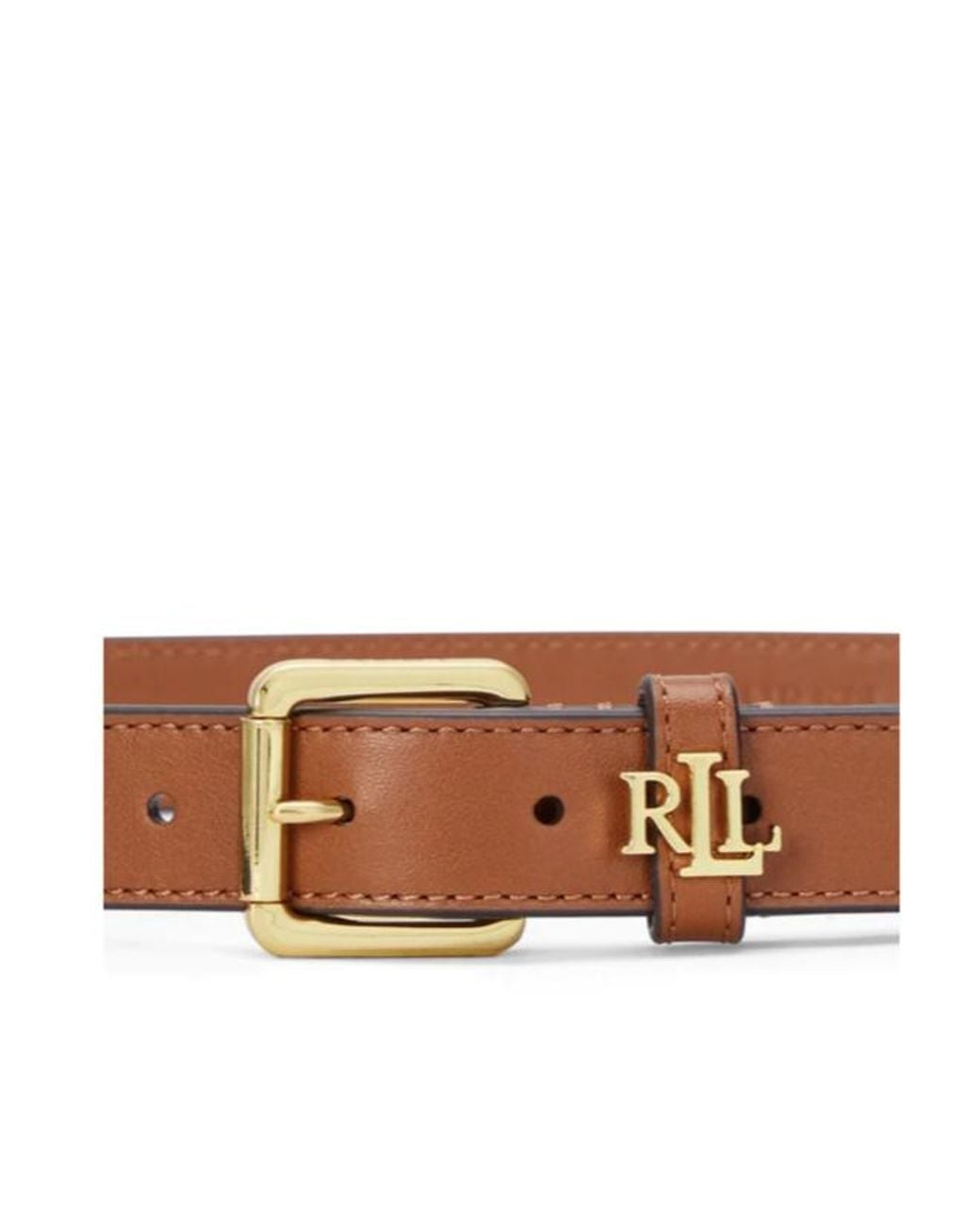 Ralph Lauren White Lauren Logo Buckle Belt