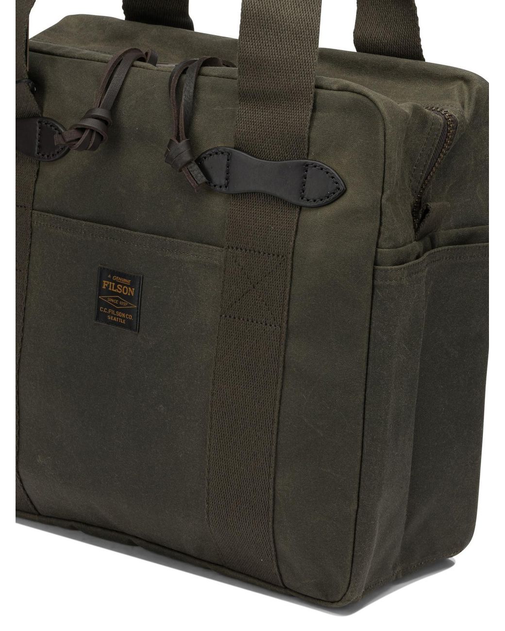 Filson Black 'Tin Cloth' Medium Shoulder Bag for men