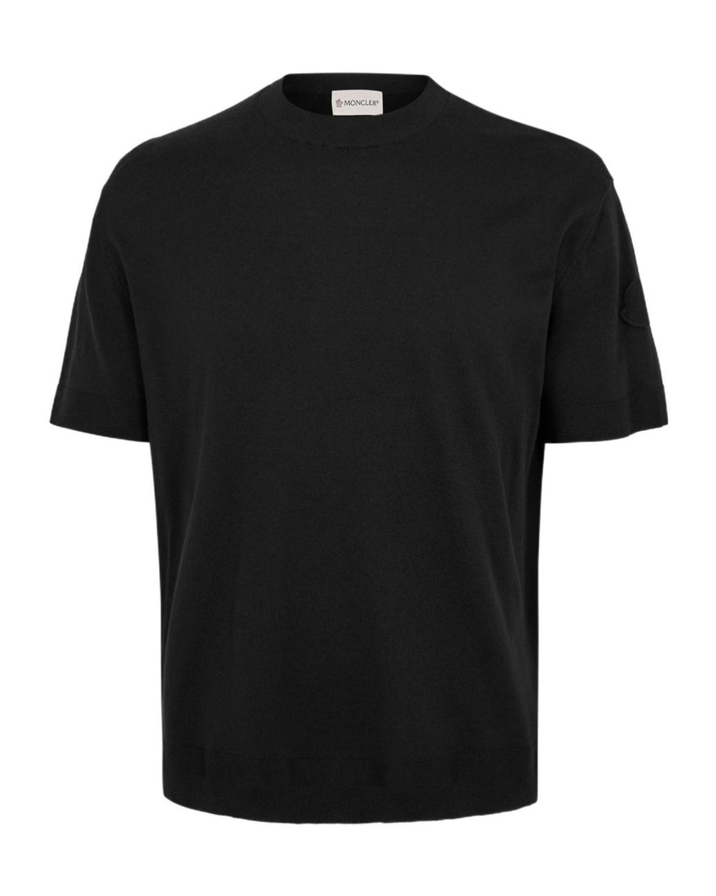 Moncler Black Knit T-Shirt for men