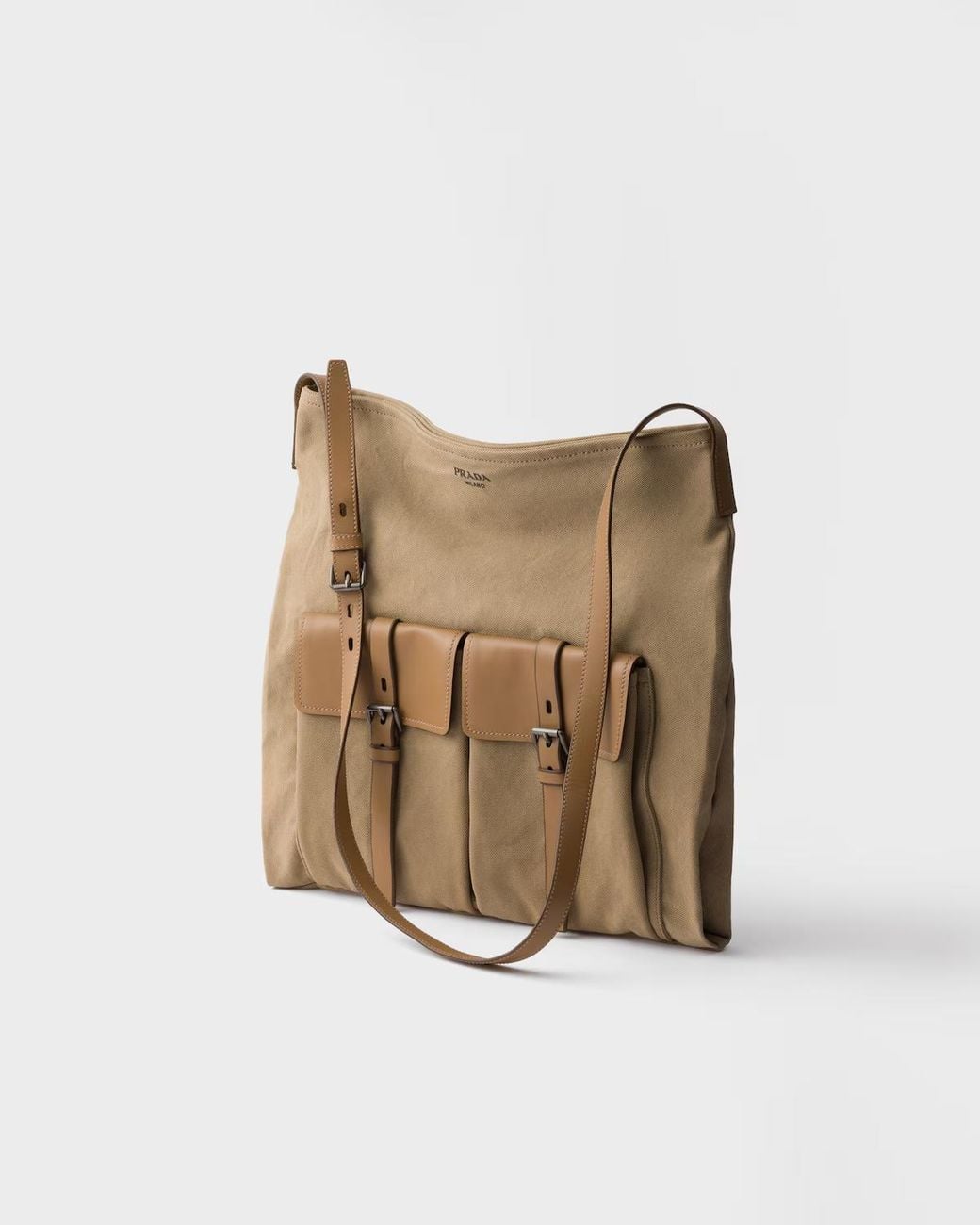 Prada Natural Route Canvas And Leather Shoulder Bag for men