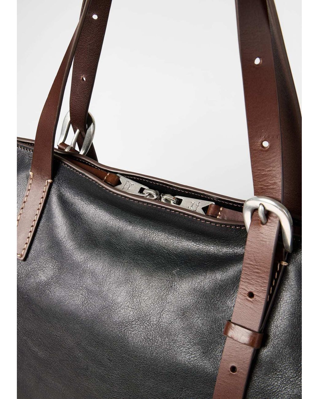 Paul Smith Black Leather Duffle Tote Bag for men