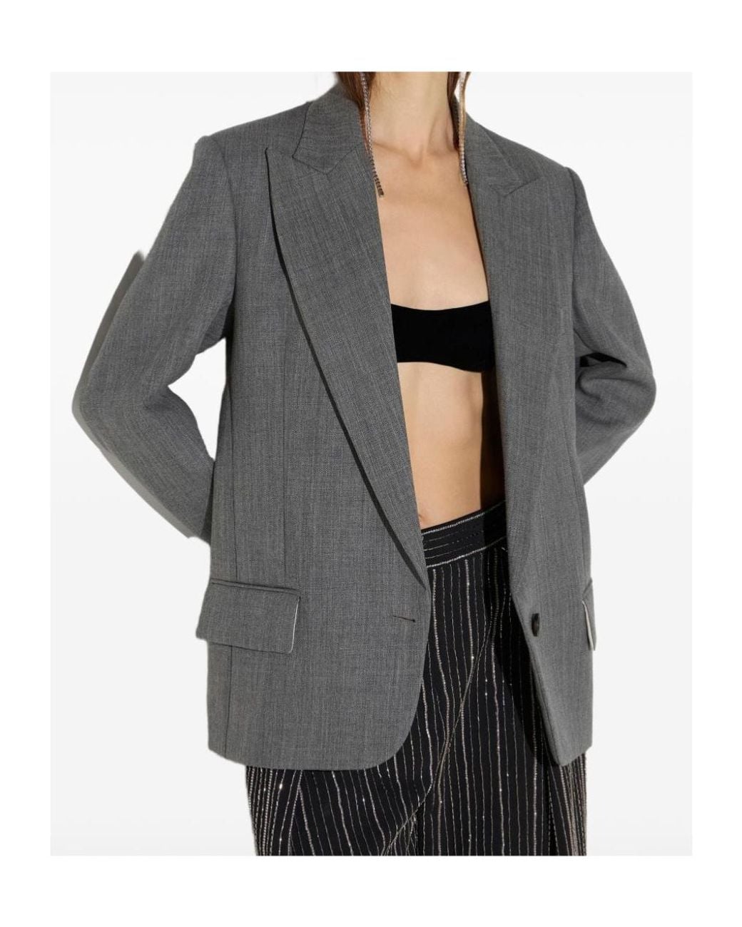 Elisabetta Franchi Blue Long-Sleeve Blazer