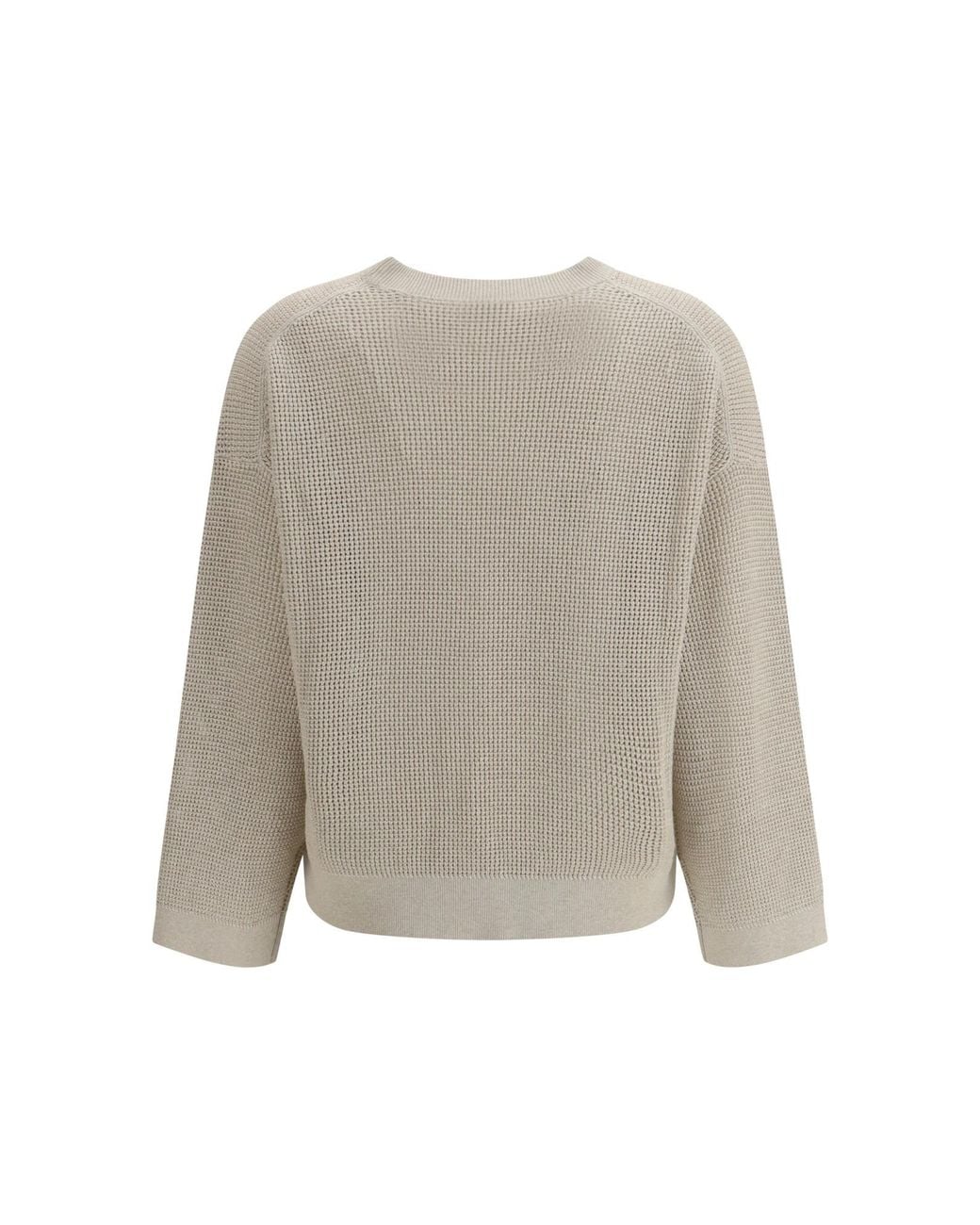 Brunello Cucinelli Natural Crew-Neck Sweater