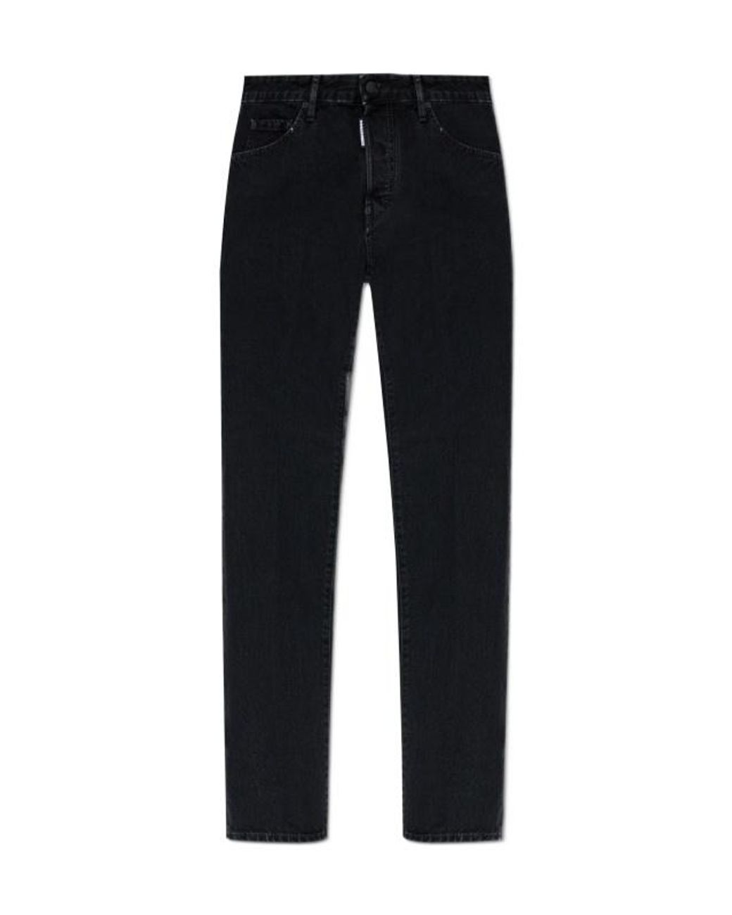 DSquared² Black Logo Patch Skinny Jeans for men