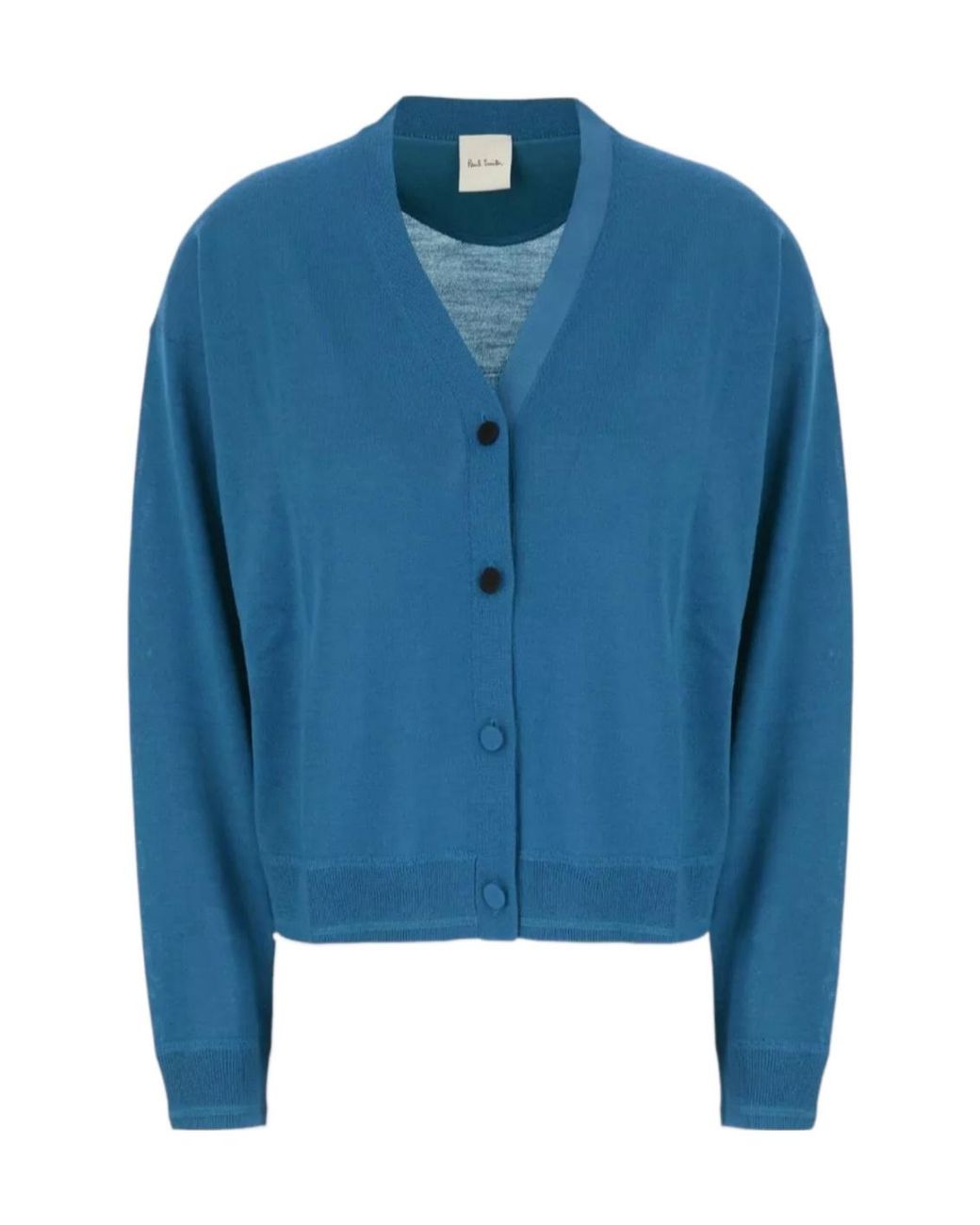 Paul Smith Blue V-Neck Button-Up Cardigan
