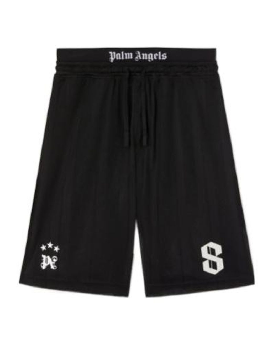 Palm Angels Black Mesh Palm Shorts for men