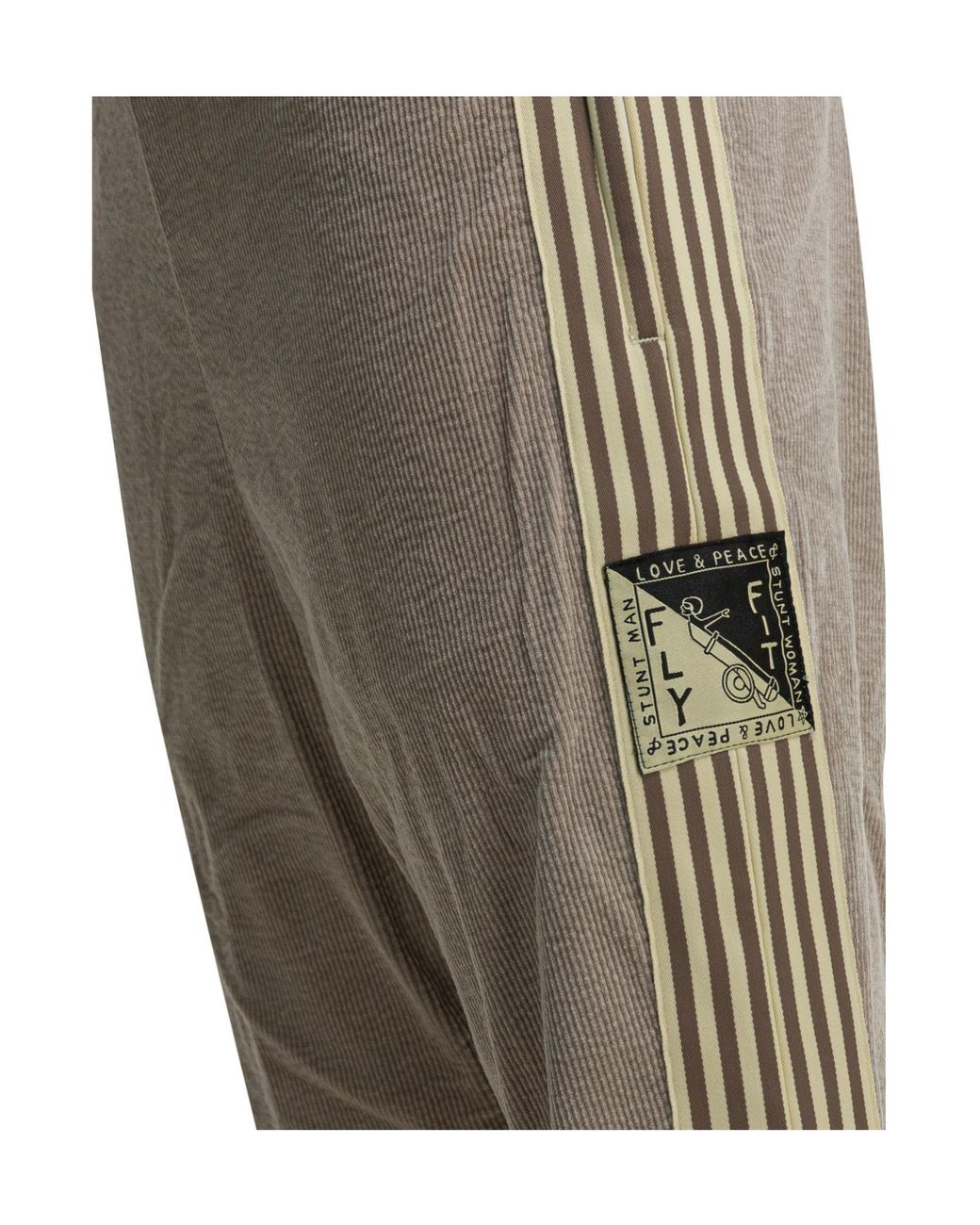 Kapital Gray Stripe Appliqué Trousers for men