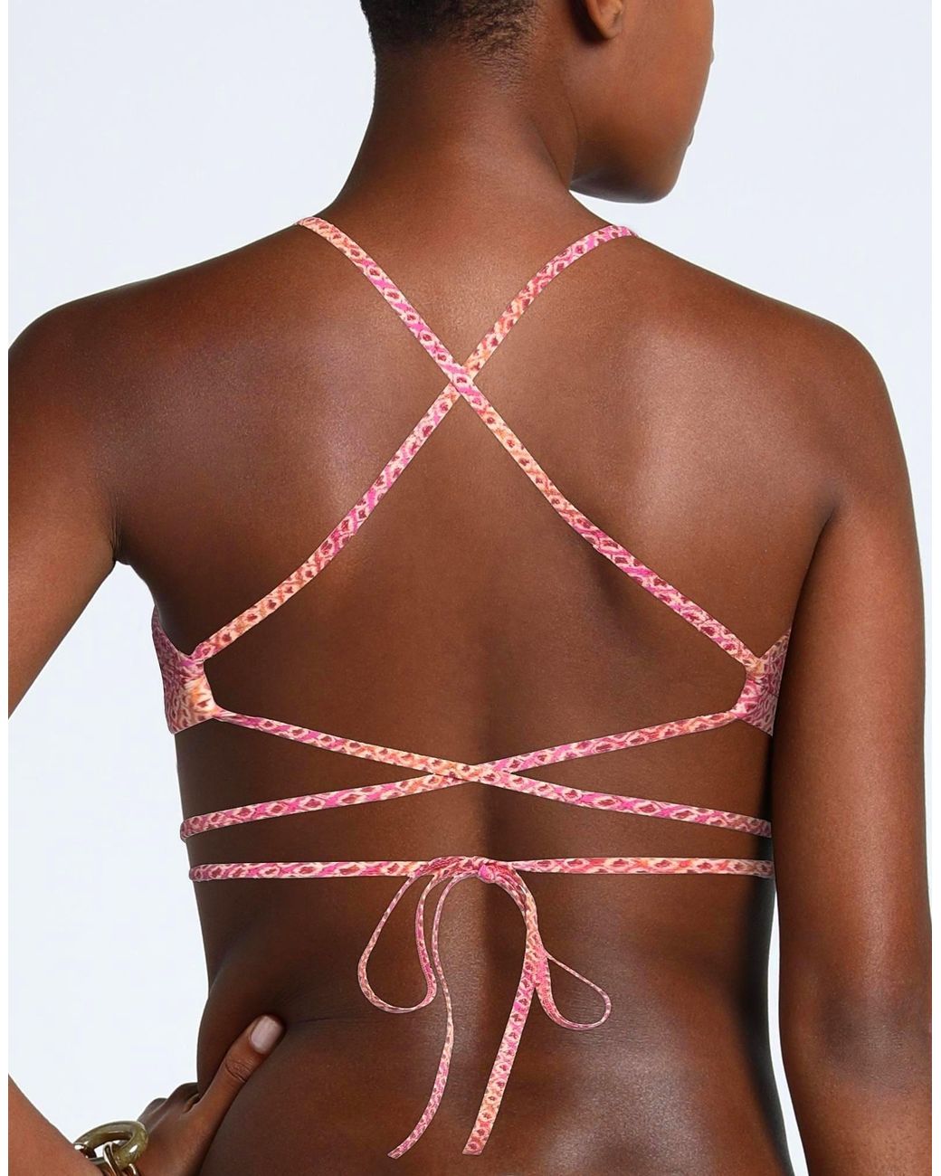 Isabel Marant Pink Lace-Up Bikini Top