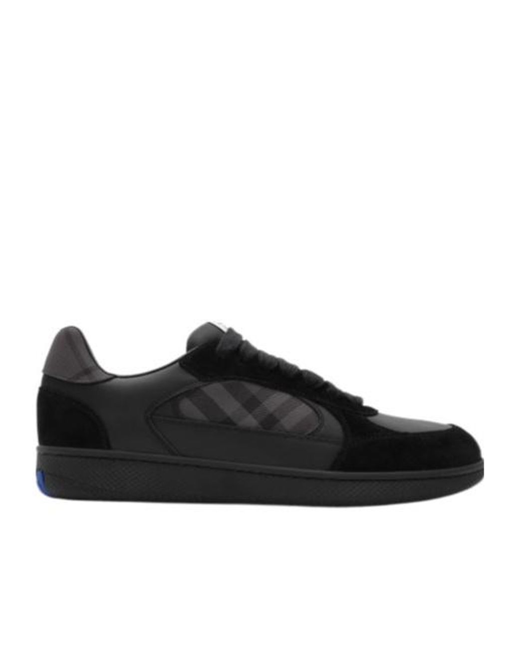 Burberry Black Leather Check Terrace Sneakers for men