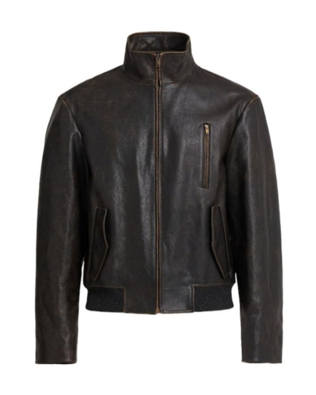 The Row Black Akia Leather Jacket for men